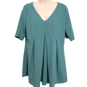 🔵BOGO FREE🔵 Hello Miz Soft Green Empire Waist Short Sleeve Top Sz XL